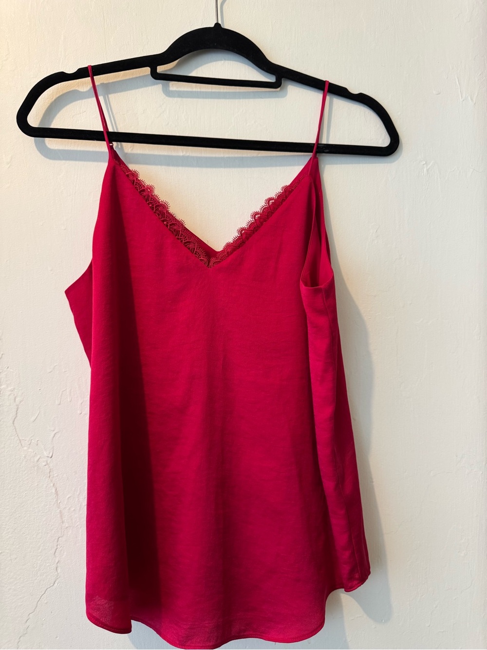 Express Fuchsia Lace-Trim Camisole